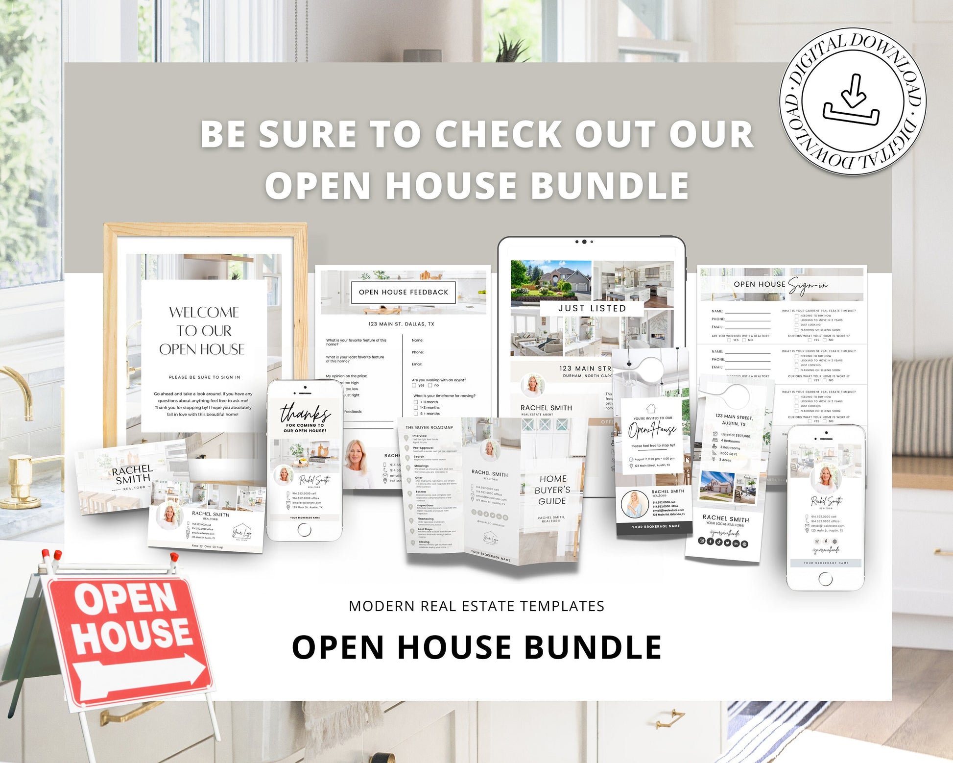 Open House Flyer | Real Estate Open House Flyer Template | Just Listed Flyer | Real Estate Marketing | Editable Canva Template | Postcard