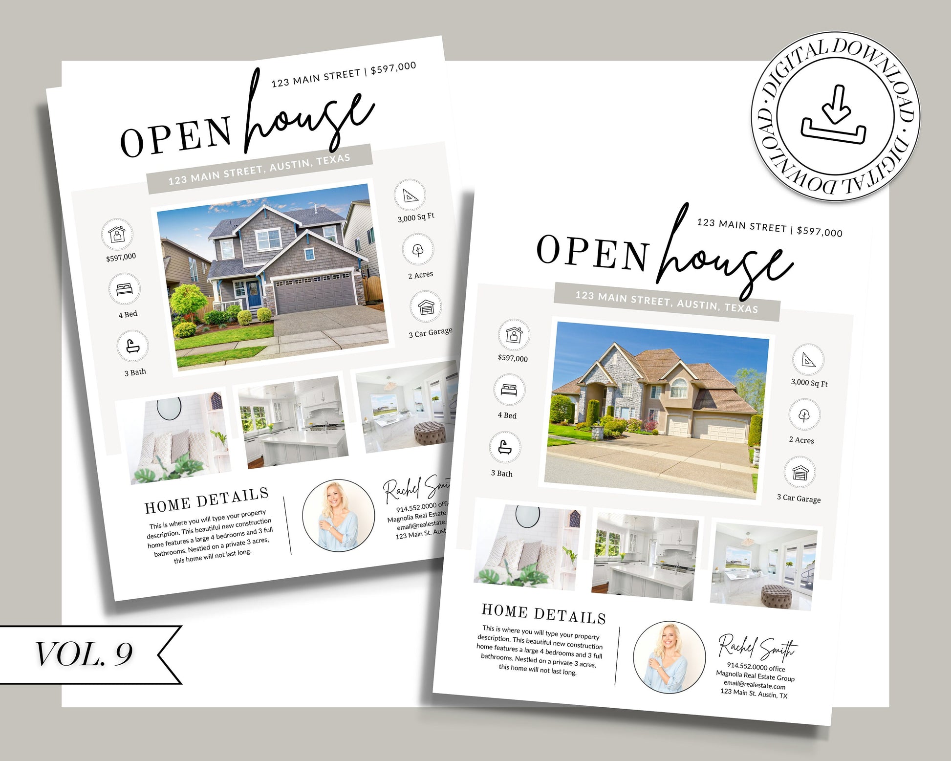 Open House Flyer | Real Estate Open House Flyer Template | Just Listed Flyer | Real Estate Marketing | Editable Canva Template | Postcard