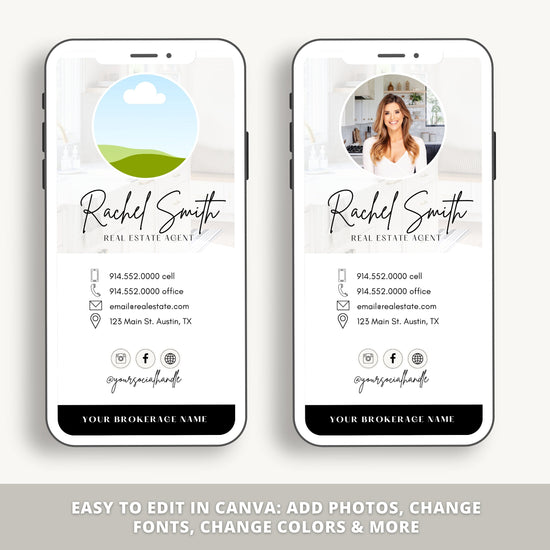 Digital Business Card & Business Card Bundle | Real Estate Marketing | Modern Real Estate Business Card | Entrepreneur | Canva Template