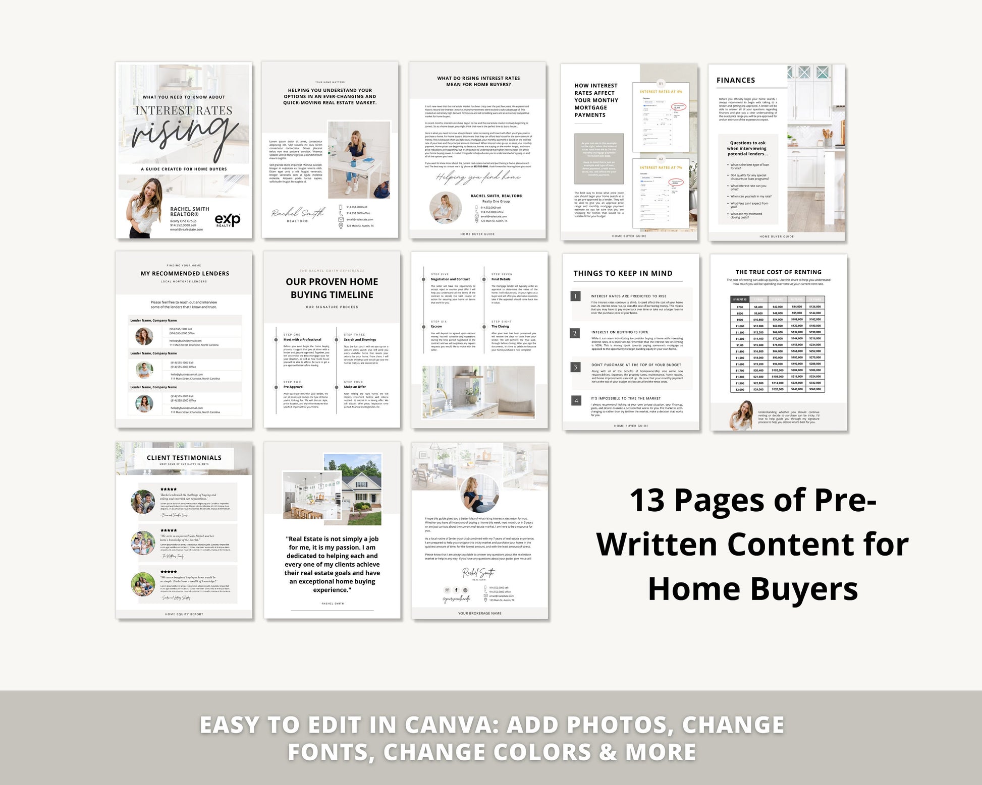 Interest Rates Rising Home Buyer Guide | Real Estate Marketing | Mortgage Lender | New Construction | Real Estate Prospecting | Canva Guide