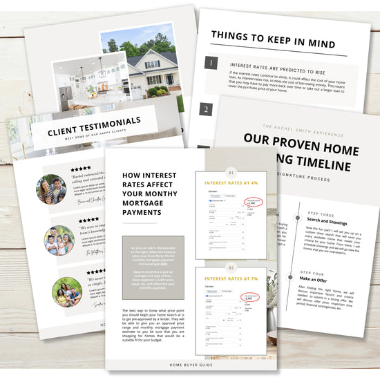 Interest Rates Rising Home Buyer Guide | Real Estate Marketing | Mortgage Lender | New Construction | Real Estate Prospecting | Canva Guide