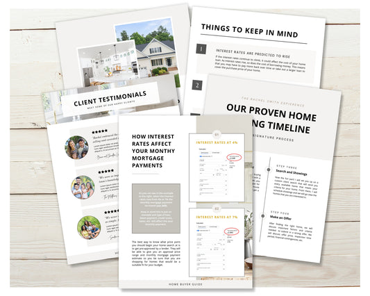 Interest Rates Rising Home Buyer Guide | Real Estate Marketing | Mortgage Lender | New Construction | Real Estate Prospecting | Canva Guide