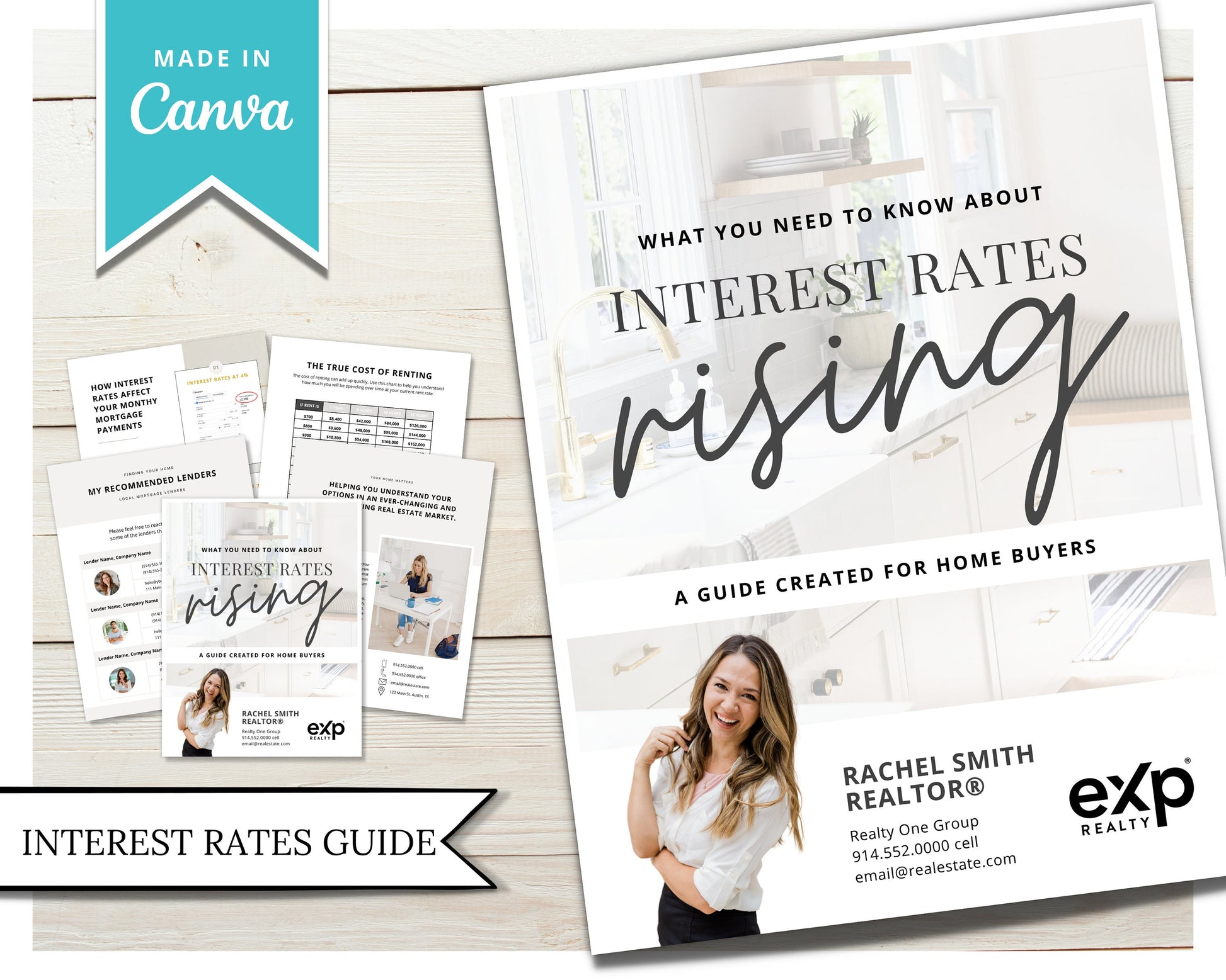Interest Rates Rising Home Buyer Guide | Real Estate Marketing | Mortgage Lender | New Construction | Real Estate Prospecting | Canva Guide