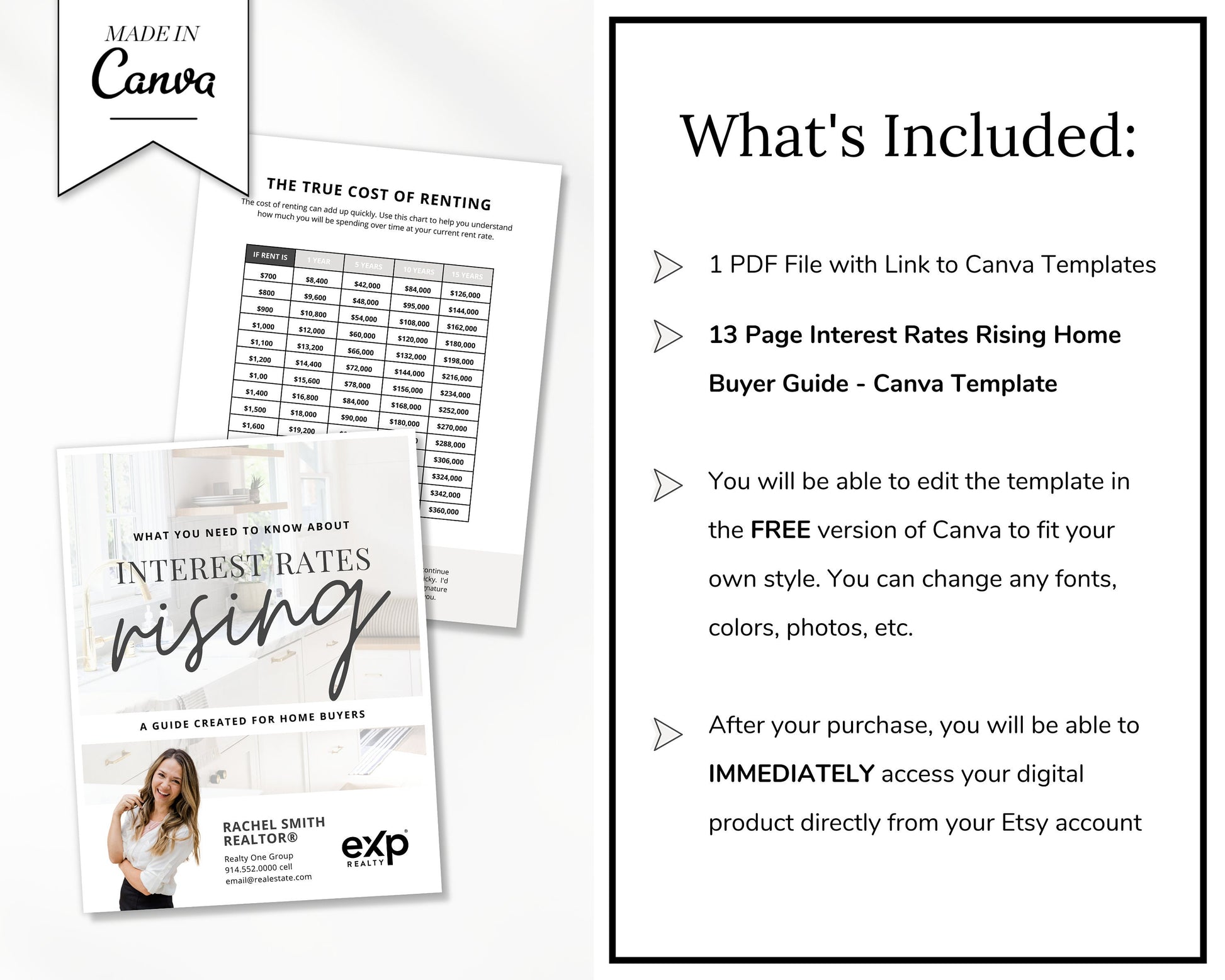 Interest Rates Rising Home Buyer Guide | Real Estate Marketing | Mortgage Lender | New Construction | Real Estate Prospecting | Canva Guide