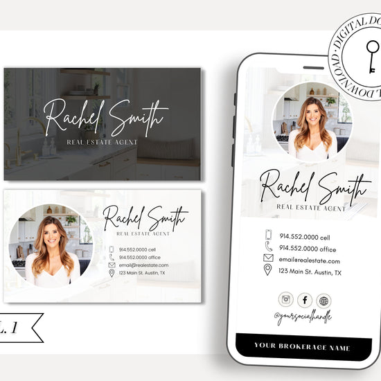 Digital Business Card & Business Card Bundle | Real Estate Marketing | Modern Real Estate Business Card | Entrepreneur | Canva Template