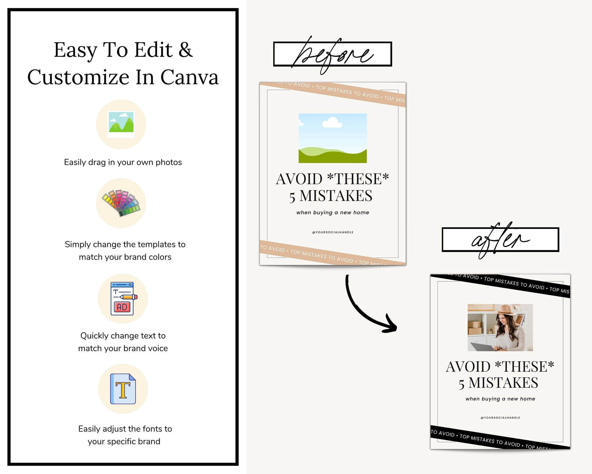 May Real Estate Captions & 31 Matching Real Estate Canva Posts | Real Estate Instagram Posts | Real Estate Marketing | Canva Template