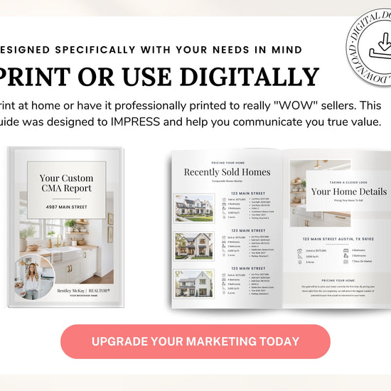 Home Equity Report | CMA Packet Clients | Comparative Market Analysis | Listing Presentation | Seller Guide Real Estate Prospecting | Canva