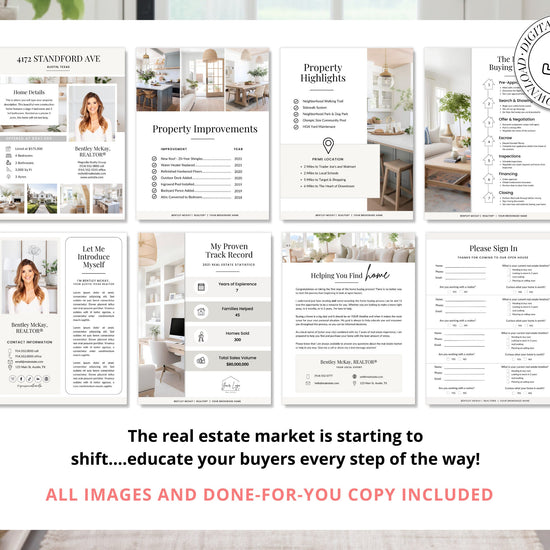 Open House Packet | Listing Flyer | Open House Sign In Sheet | Real Estate Marketing | Home Buyer Guide | Real Estate Home Feature Sheet