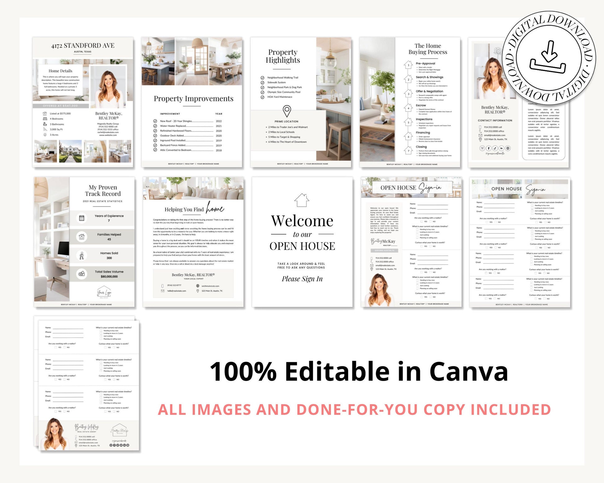 Open House Packet | Listing Flyer | Open House Sign In Sheet | Real Estate Marketing | Home Buyer Guide | Real Estate Home Feature Sheet