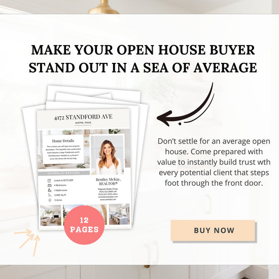 Open House Packet | Listing Flyer | Open House Sign In Sheet | Real Estate Marketing | Home Buyer Guide | Real Estate Home Feature Sheet