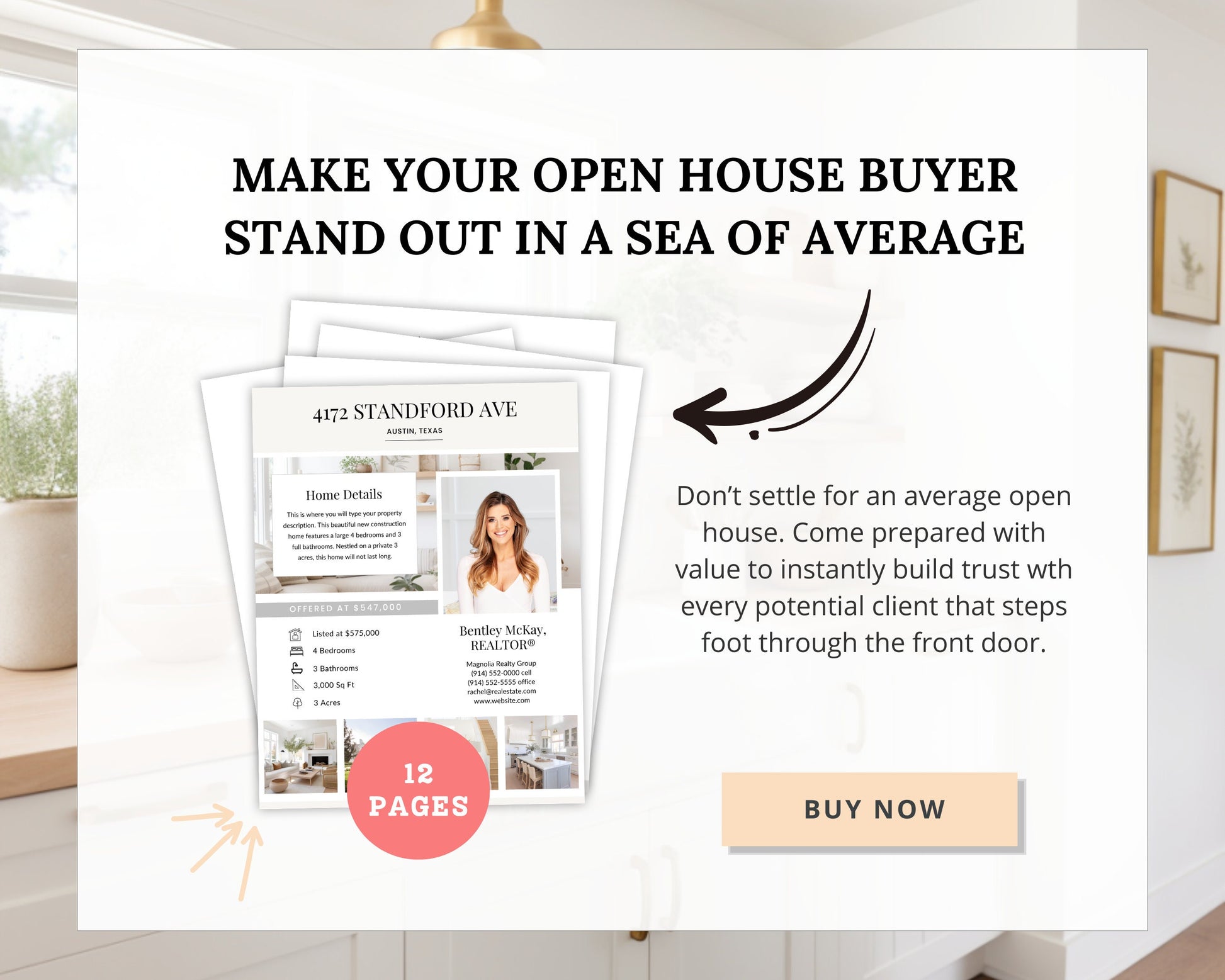 Open House Packet | Listing Flyer | Open House Sign In Sheet | Real Estate Marketing | Home Buyer Guide | Real Estate Home Feature Sheet
