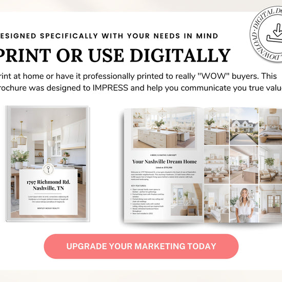 Real Estate Brochure | Property Brochure | Open House Brochure | For Sale Flyer | Listing Flyer | Real Estate Marketing | Brochure Template