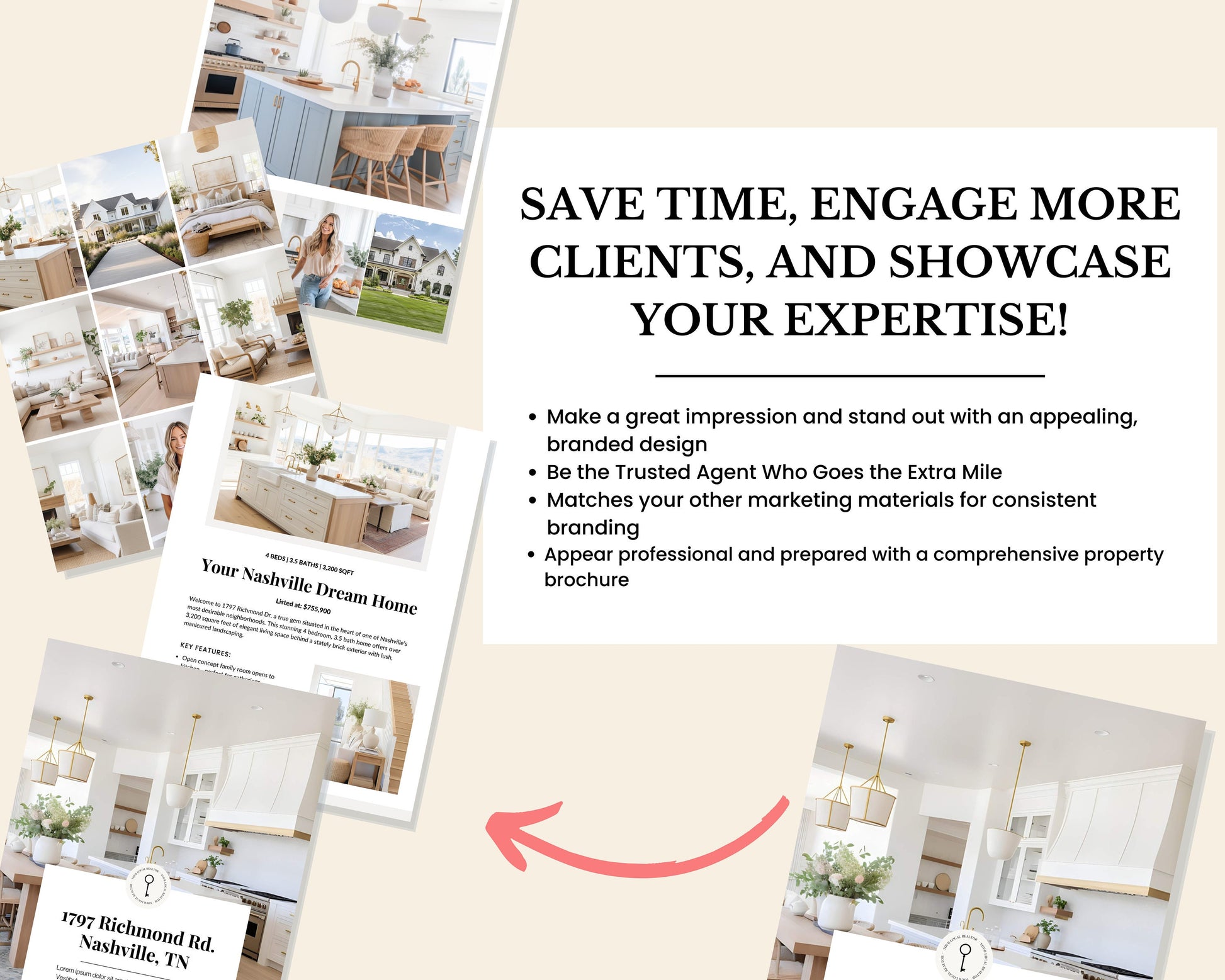 Real Estate Brochure | Property Brochure | Open House Brochure | For Sale Flyer | Listing Flyer | Real Estate Marketing | Brochure Template