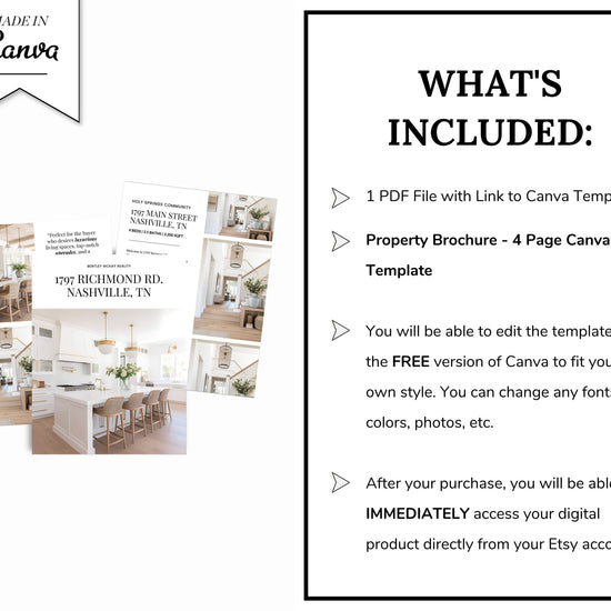Real Estate Brochure | Property Brochure | Open House Brochure | For Sale Flyer | Listing Flyer | Real Estate Marketing | Brochure Template