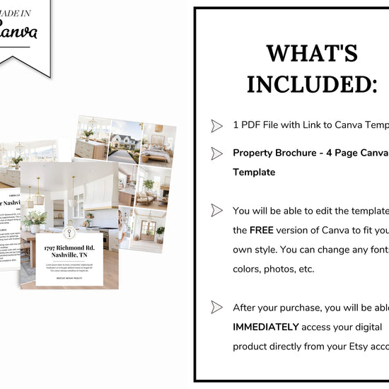 Real Estate Brochure | Property Brochure | Open House Brochure | For Sale Flyer | Listing Flyer | Real Estate Marketing | Brochure Template