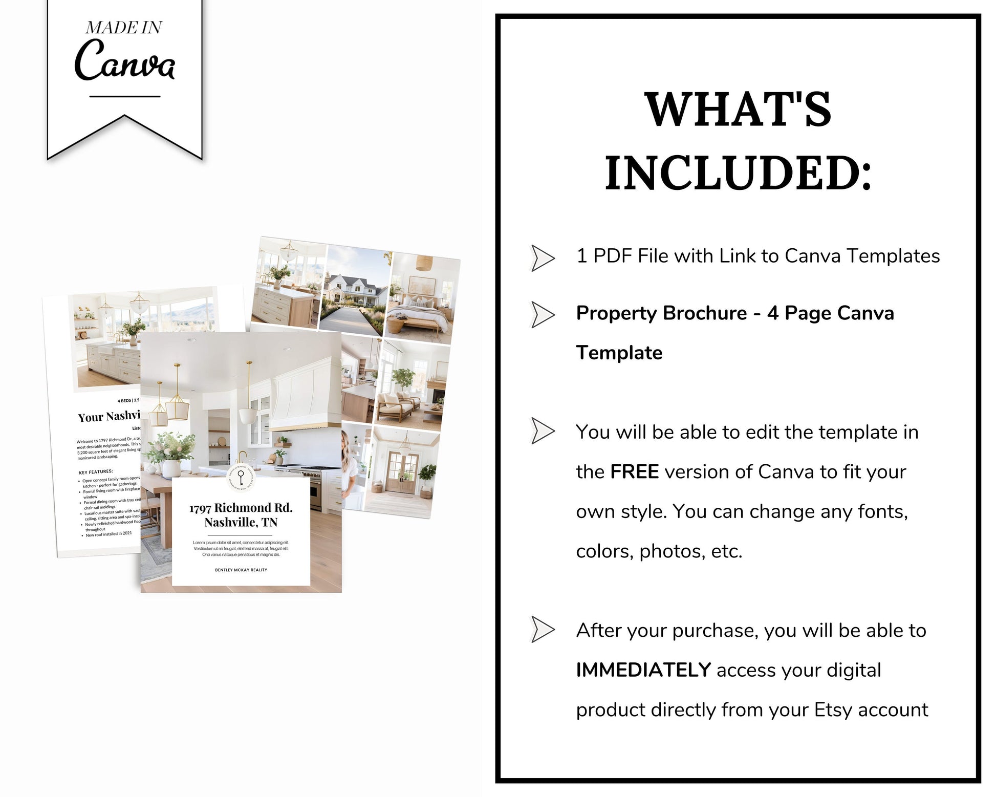 Real Estate Brochure | Property Brochure | Open House Brochure | For Sale Flyer | Listing Flyer | Real Estate Marketing | Brochure Template