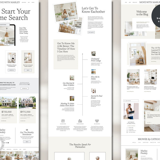 Real Estate Showit Website | Real Estate Agent Website Template | Showit Website Template | Website for Real Estate Marketing | Real Estate