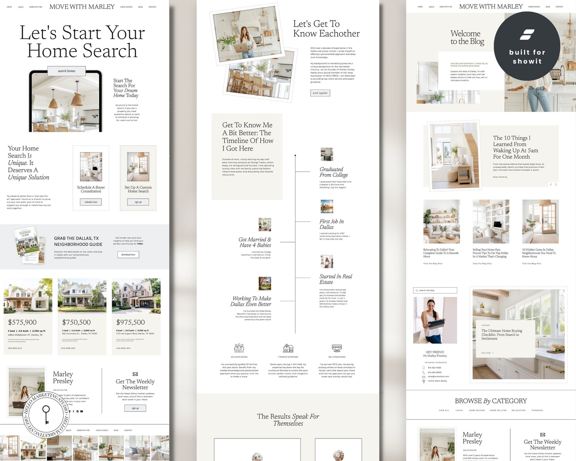 Real Estate Showit Website | Real Estate Agent Website Template | Showit Website Template | Website for Real Estate Marketing | Real Estate
