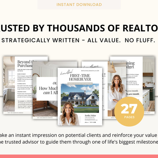 First-Time Home Buyer Guide | Home Buyer Packet | Real Estate Marketing | Real Estate Canva Template | Buyer Roadmap | First-Time Home Buyer