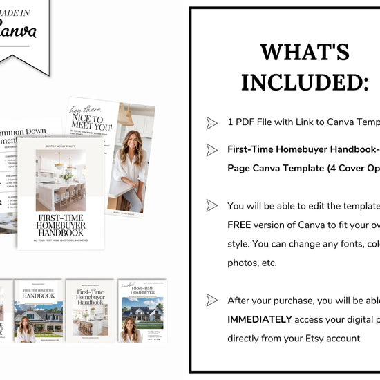 First-Time Home Buyer Guide | Home Buyer Packet | Real Estate Marketing | Real Estate Canva Template | Buyer Roadmap | First-Time Home Buyer