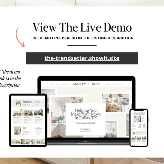 Real Estate Showit Website | Real Estate Agent Website Template | Showit Website Template | Website for Real Estate Marketing | Real Estate