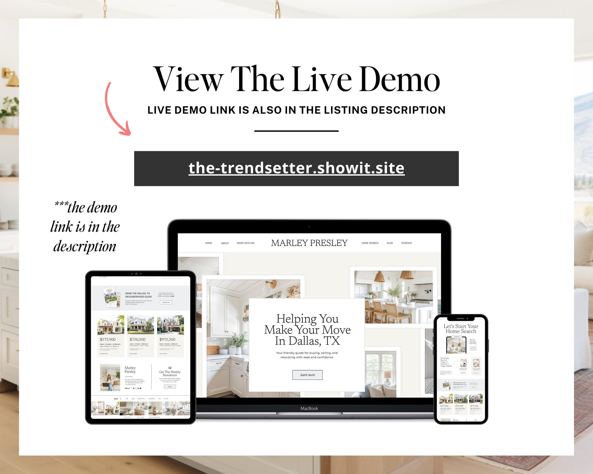 Real Estate Showit Website | Real Estate Agent Website Template | Showit Website Template | Website for Real Estate Marketing | Real Estate