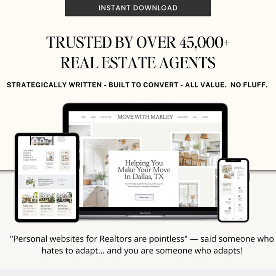 Real Estate Showit Website | Real Estate Agent Website Template | Showit Website Template | Website for Real Estate Marketing | Real Estate