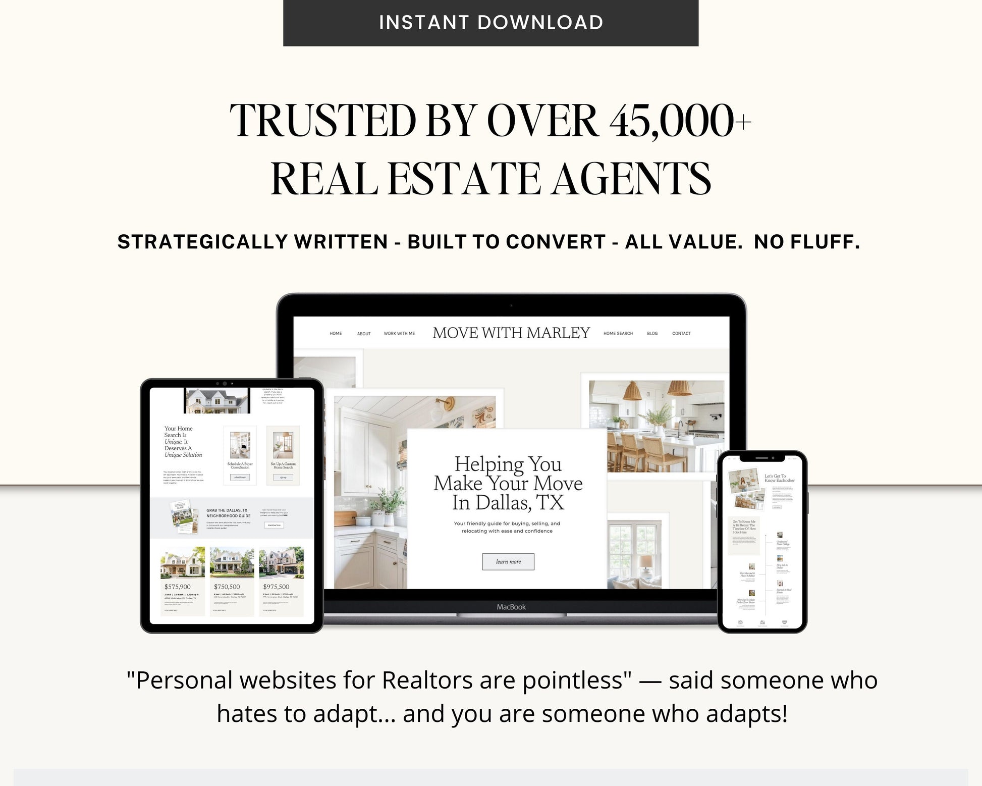 Real Estate Showit Website | Real Estate Agent Website Template | Showit Website Template | Website for Real Estate Marketing | Real Estate