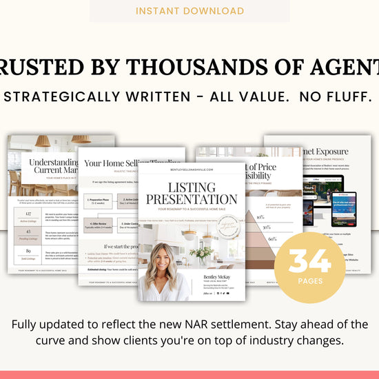 Real Estate Listing Presentation | NAR Settlement | Real Estate Marketing | Real Estate Canva Template | Listing Consultation | Home Seller