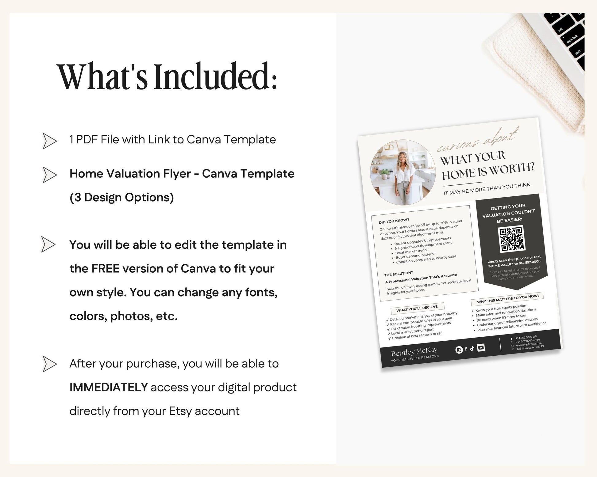 Home Value Marketing Flyer | Real Estate Canva Template | CMA Property Flyer | CMA Mailer | CMA Lead Magnet | Real Estate Lead Magnet Flyer