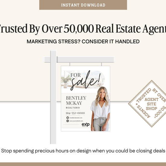 Real Estate Yard Sign Template | For Sale Sign | Property Sign | Modern For Sale Sign | Real Estate Sold Sign | Canva For Sale | Sign Rider