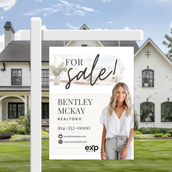 Real Estate Yard Sign Template | For Sale Sign | Property Sign | Modern For Sale Sign | Real Estate Sold Sign | Canva For Sale | Sign Rider
