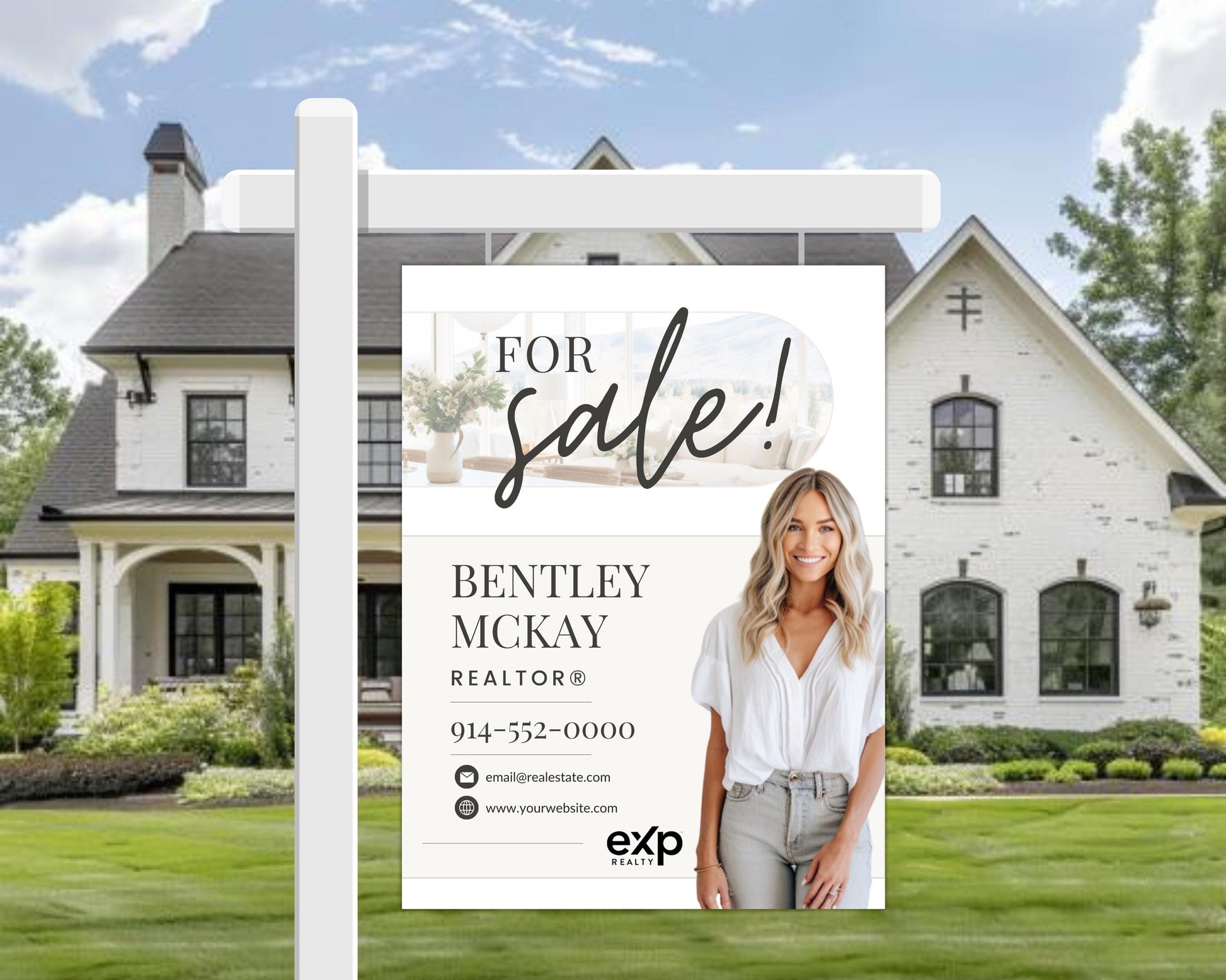Real Estate Yard Sign Template | For Sale Sign | Property Sign | Modern For Sale Sign | Real Estate Sold Sign | Canva For Sale | Sign Rider