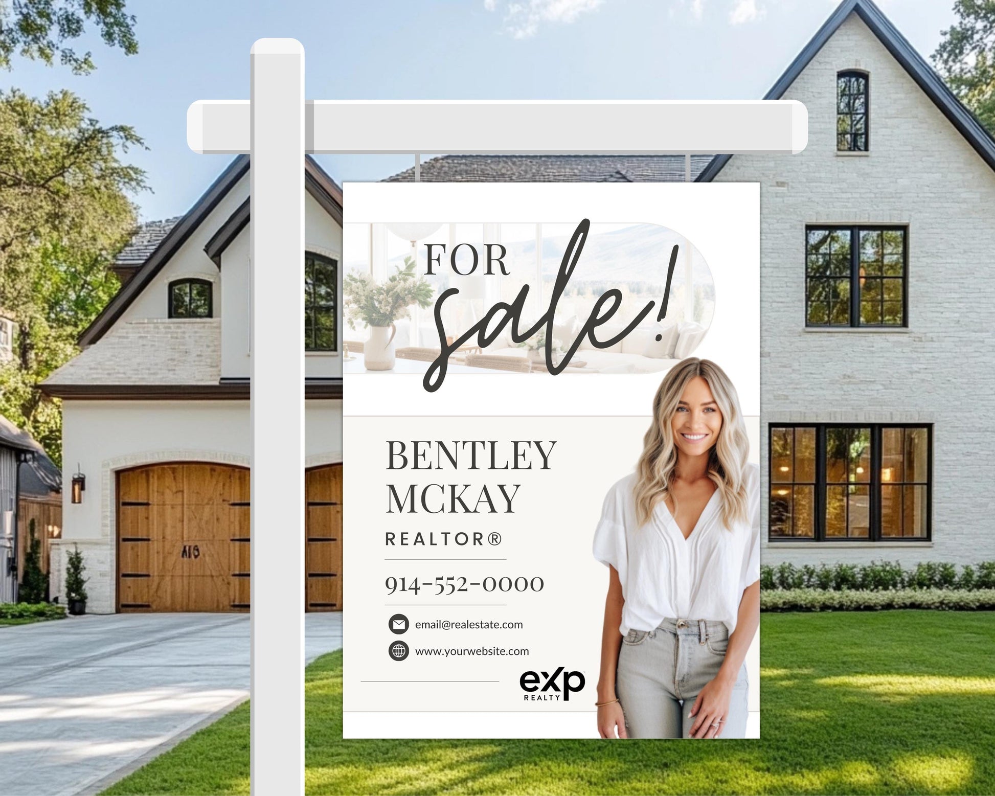 Real Estate Yard Sign Template | For Sale Sign | Property Sign | Modern For Sale Sign | Real Estate Sold Sign | Canva For Sale | Sign Rider