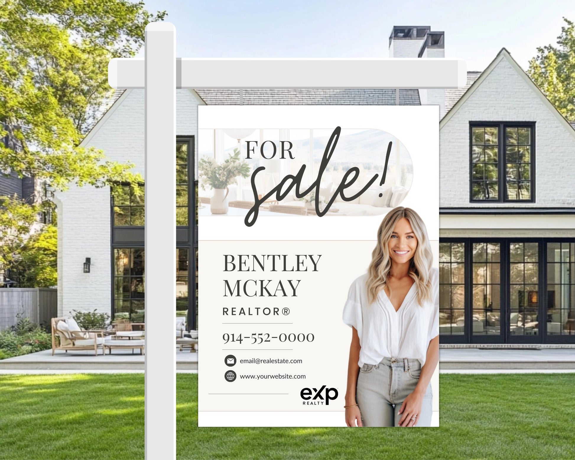 Real Estate Yard Sign Template | For Sale Sign | Property Sign | Modern For Sale Sign | Real Estate Sold Sign | Canva For Sale | Sign Rider