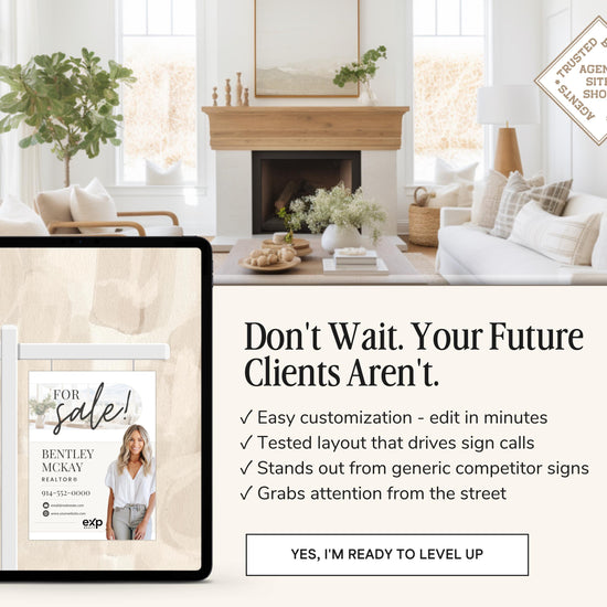 Real Estate Yard Sign Template | For Sale Sign | Property Sign | Modern For Sale Sign | Real Estate Sold Sign | Canva For Sale | Sign Rider