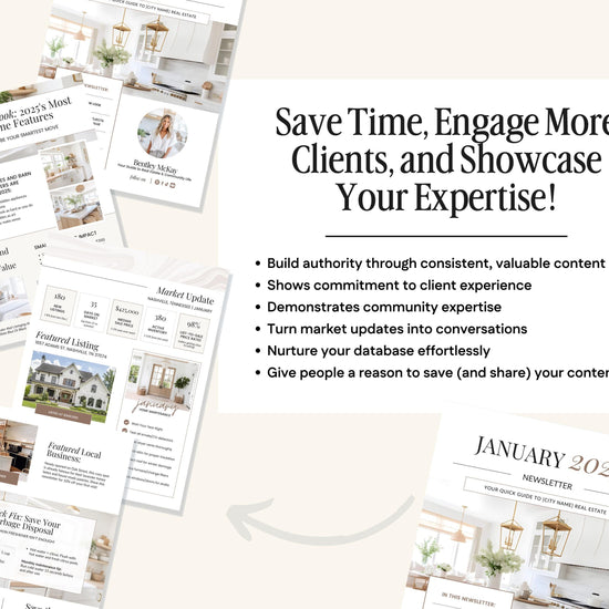 Real Estate January Newsletter | Real Estate Marketing | Real Estate Newsletter | Email Marketing | Canva Template | Printable | New Year
