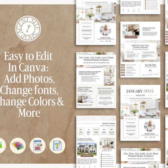 Real Estate January Newsletter | Real Estate Marketing | Real Estate Newsletter | Email Marketing | Canva Template | Printable | New Year