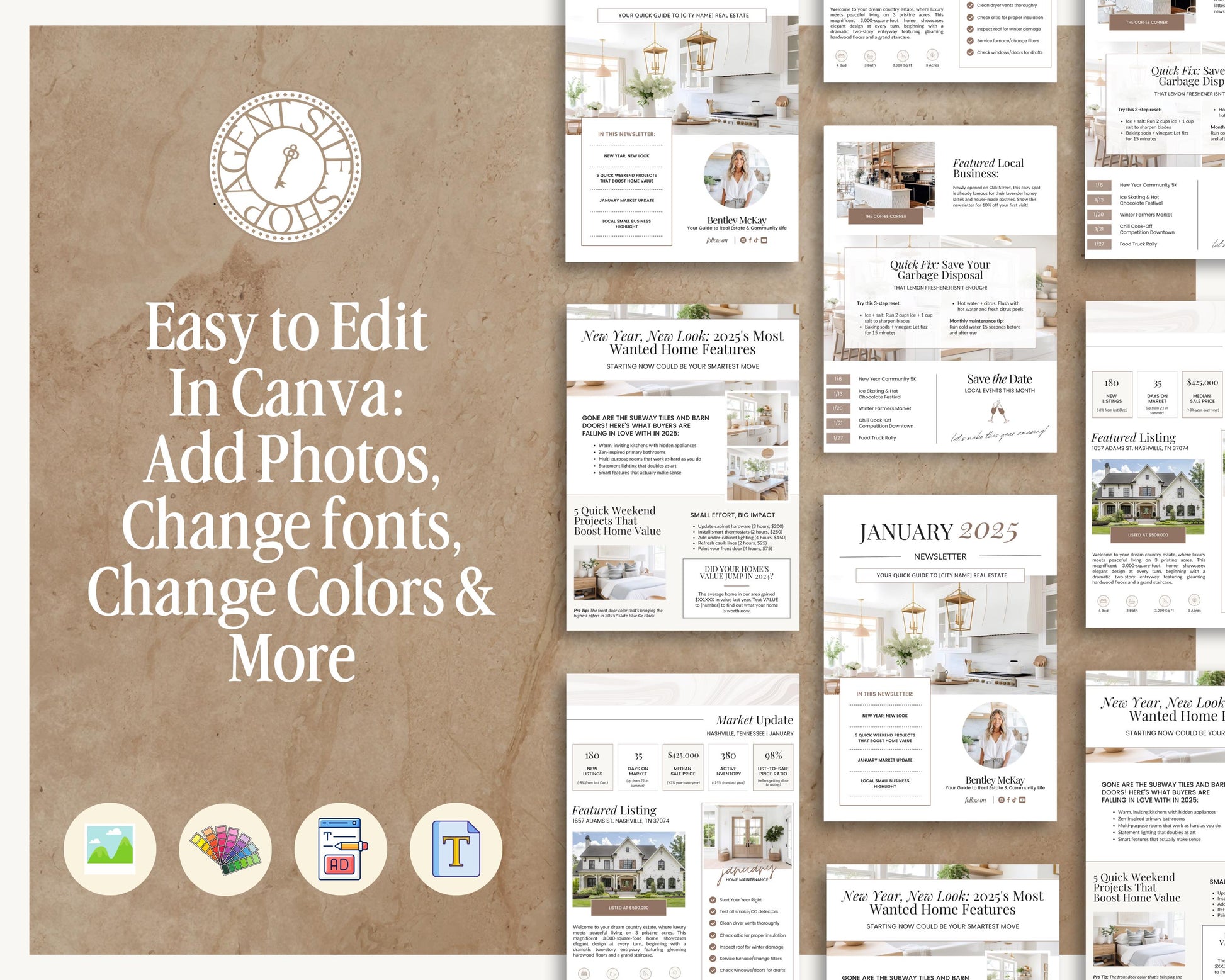 Real Estate January Newsletter | Real Estate Marketing | Real Estate Newsletter | Email Marketing | Canva Template | Printable | New Year