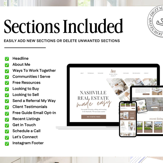 Real Estate Canva Website Template | Real Estate Agent Website Template | Landing Page | Lead Magnet | Home Buyer Guide | Home Seller Guide