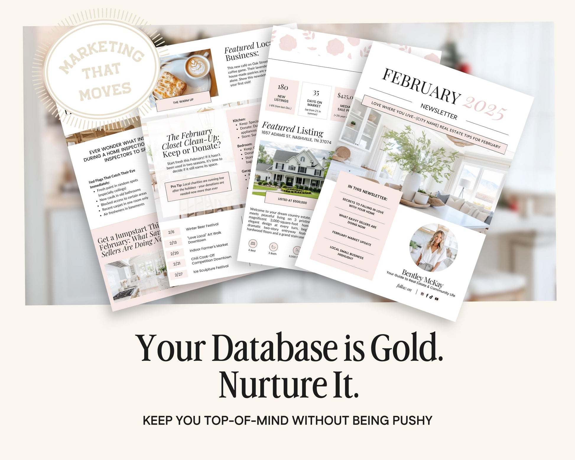 February Real Estate Newsletter | Real Estate Marketing | Real Estate Newsletter | Email Marketing | Canva Template| Printable | Valentine's