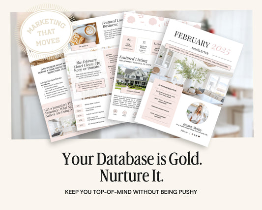 February Real Estate Newsletter | Real Estate Marketing | Real Estate Newsletter | Email Marketing | Canva Template| Printable | Valentine's