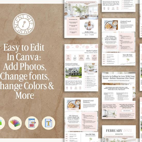 February Real Estate Newsletter | Real Estate Marketing | Real Estate Newsletter | Email Marketing | Canva Template| Printable | Valentine's