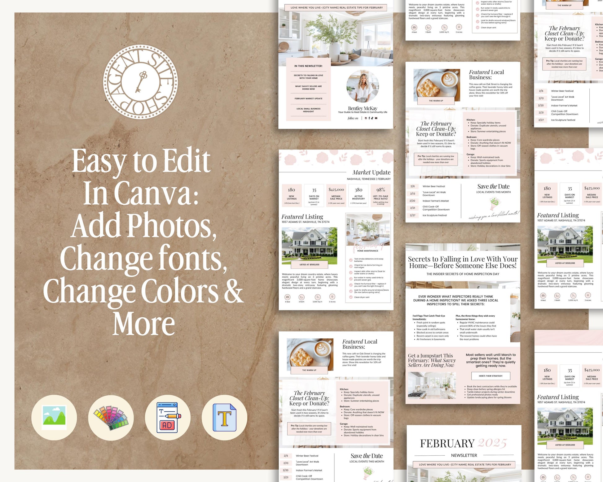 February Real Estate Newsletter | Real Estate Marketing | Real Estate Newsletter | Email Marketing | Canva Template| Printable | Valentine's