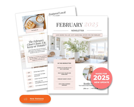 February Real Estate Newsletter | Real Estate Marketing | Real Estate Newsletter | Email Marketing | Canva Template| Printable | Valentine's