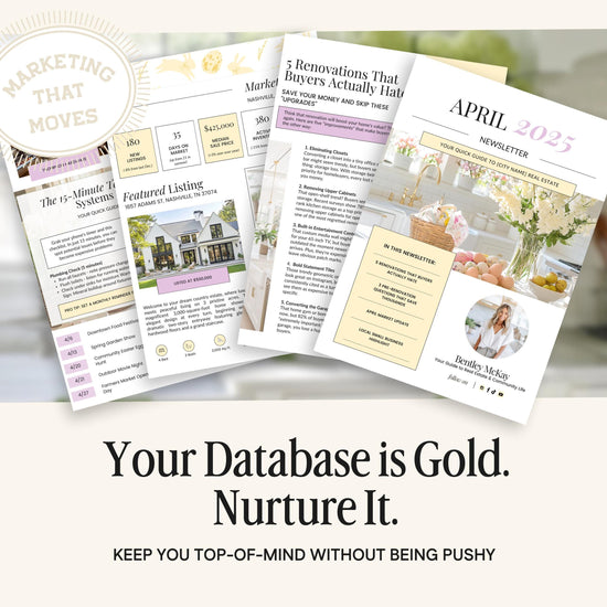 April Real Estate Newsletter | Real Estate Marketing | Monthly Real Estate Newsletter | Email Marketing | Canva Template| Printable| Easter
