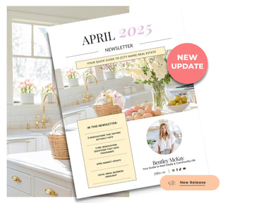 April Real Estate Newsletter | Real Estate Marketing | Monthly Real Estate Newsletter | Email Marketing | Canva Template| Printable| Easter