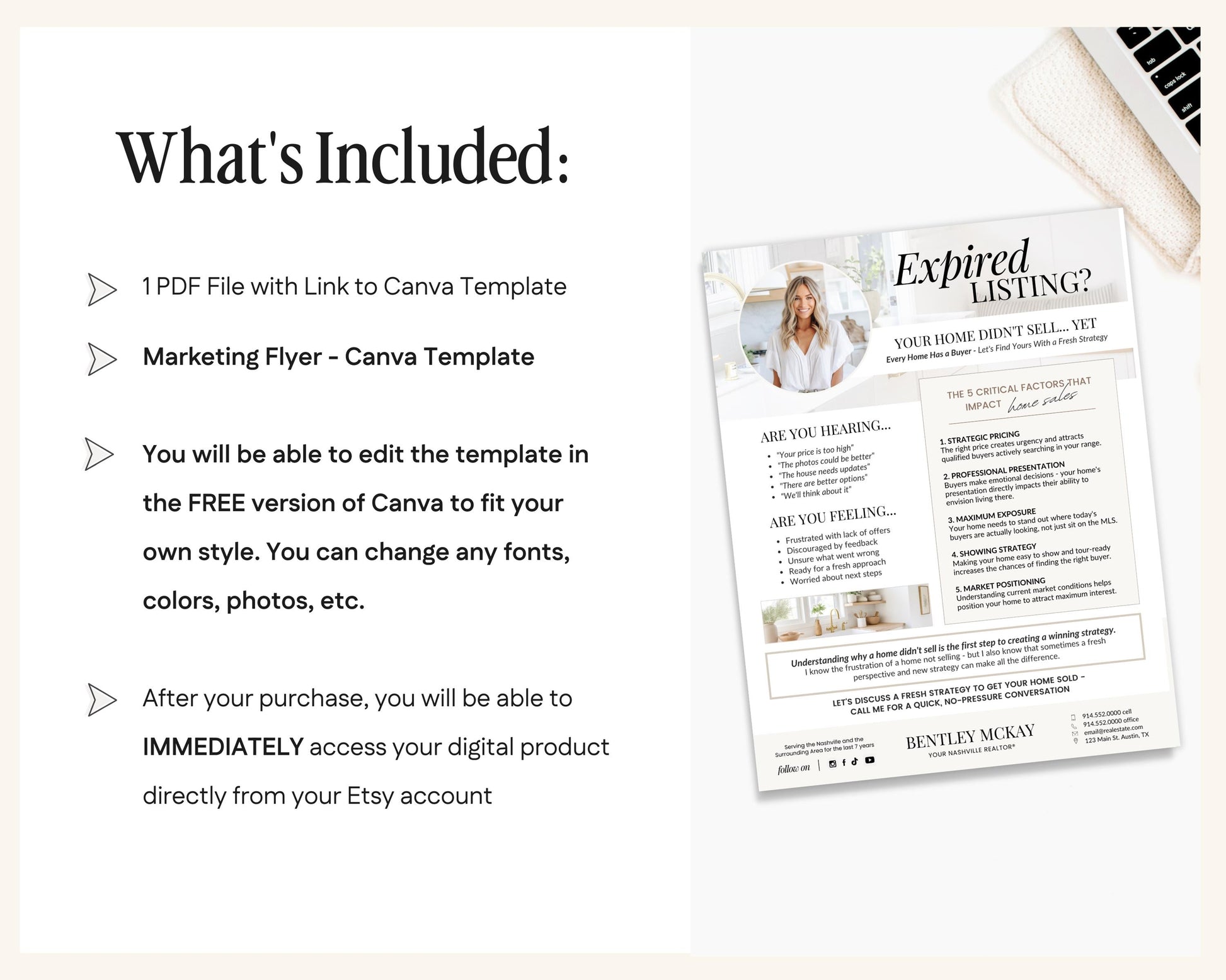 Real Estate Expired Listing Flyer | Real Estate Marketing | Canva Template | Real Estate Template | New Agent Flyer | Expired Listing Letter