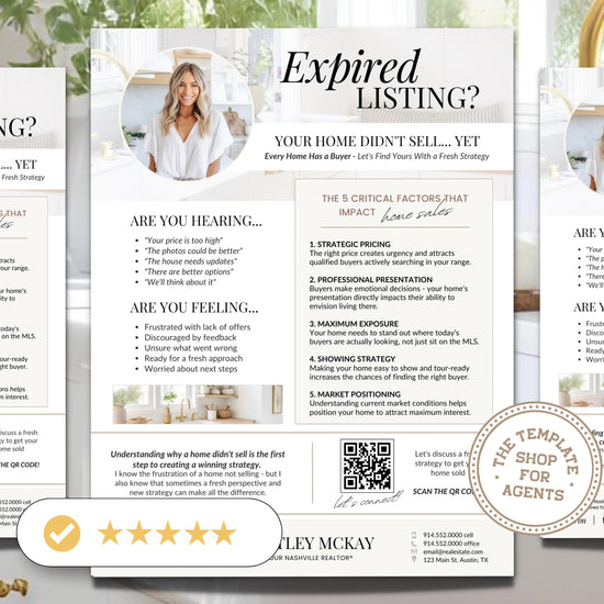 Real Estate Expired Listing Flyer | Real Estate Marketing | Canva Template | Real Estate Template | New Agent Flyer | Expired Listing Letter