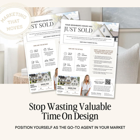 Real Estate Sold Neighbor's House Flyer | Just Sold Letter | Real Estate Mailer | Real Estate Farming Flyer | Real Estate Marketing | Canva